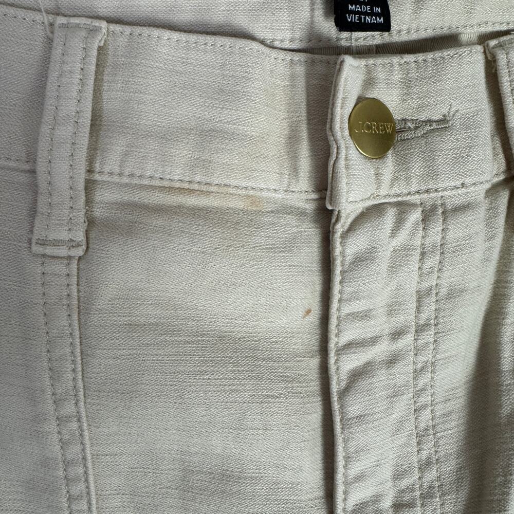 J.Crew Camp Pocket Wide Leg Pants Sz 27 Natural High-Rise Stretch Zip Fly Flared - Picture 5 of 10